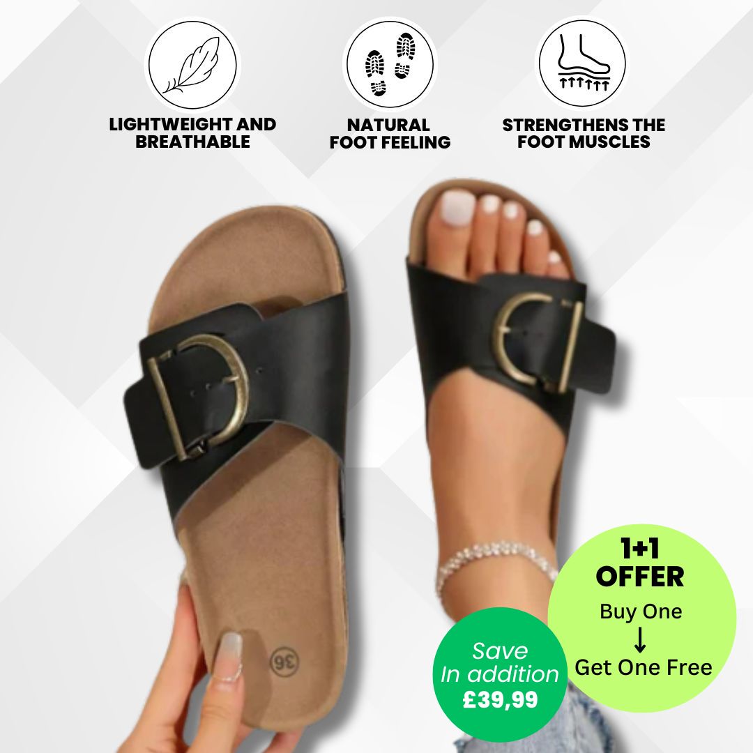 OrthoMia - Pain-relieving cork sandals with buckle belt design for women - Limited Edition (Buy One, Get One Free)