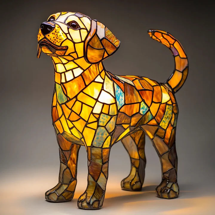 Luminous dog handmade lamp