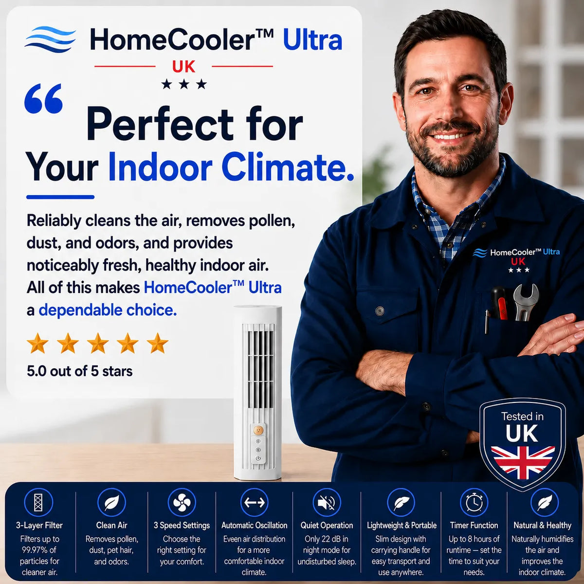 HomeCooler™ Ultra - Mobile Air Conditioner – No installation required | Cools instantly with one press