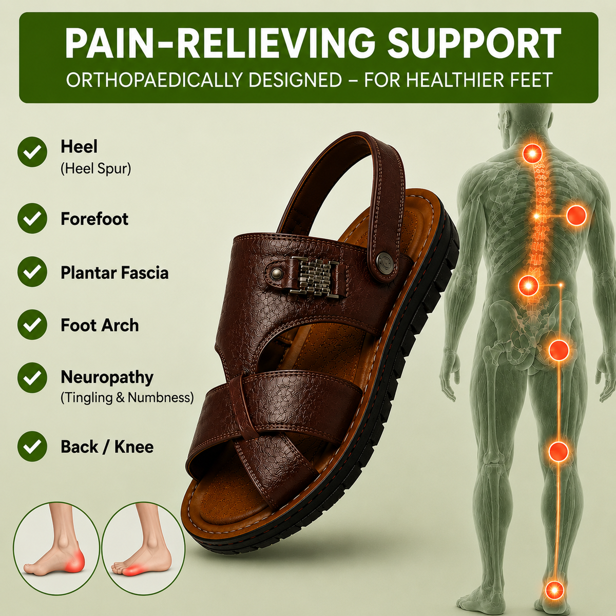 OrthoFeel - Pain-Relieving Comfort Sandals | Non-Slip & Lightweight
