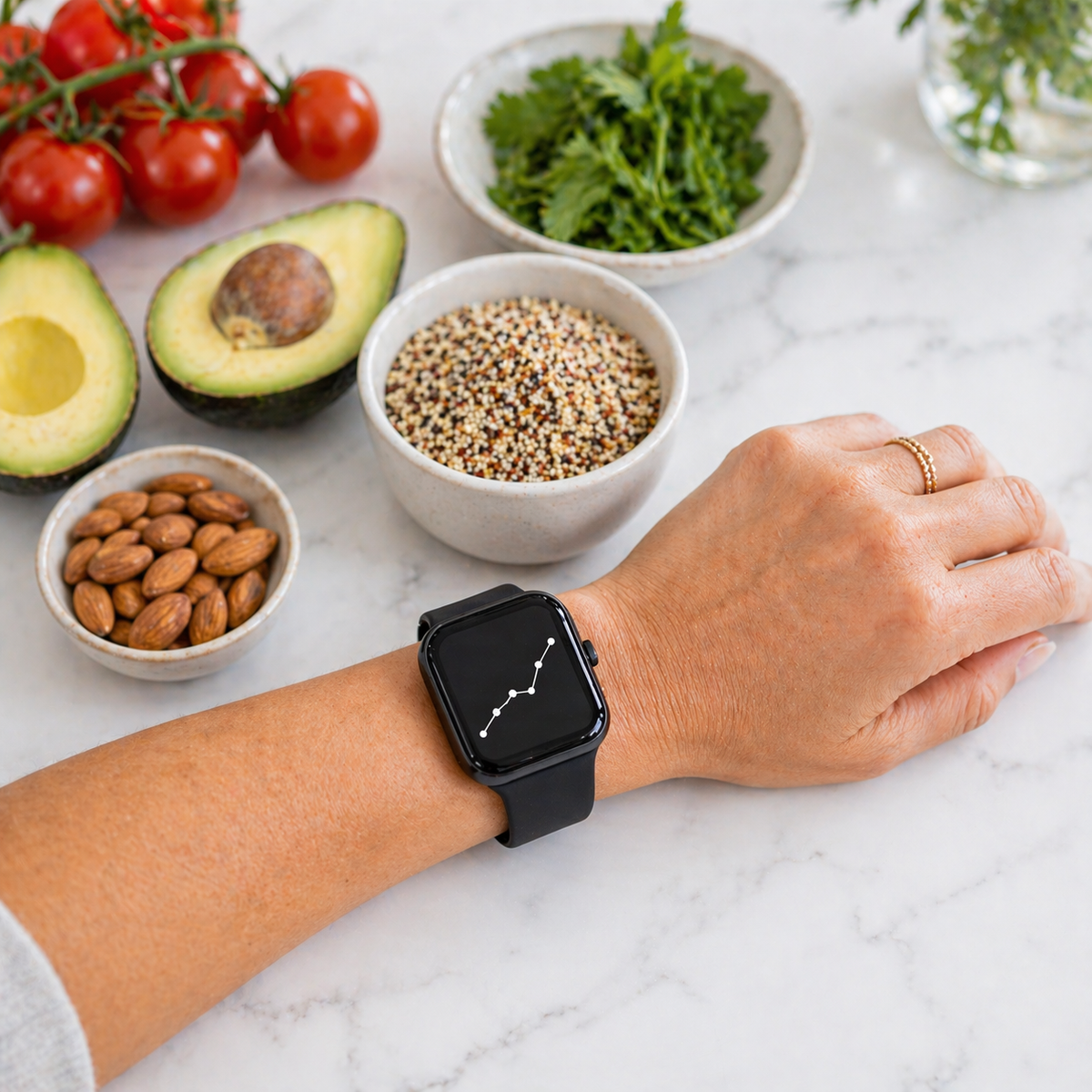 GlucoCare blood sugar health watch – For nutrition, metabolism & blood sugar trends in everyday life