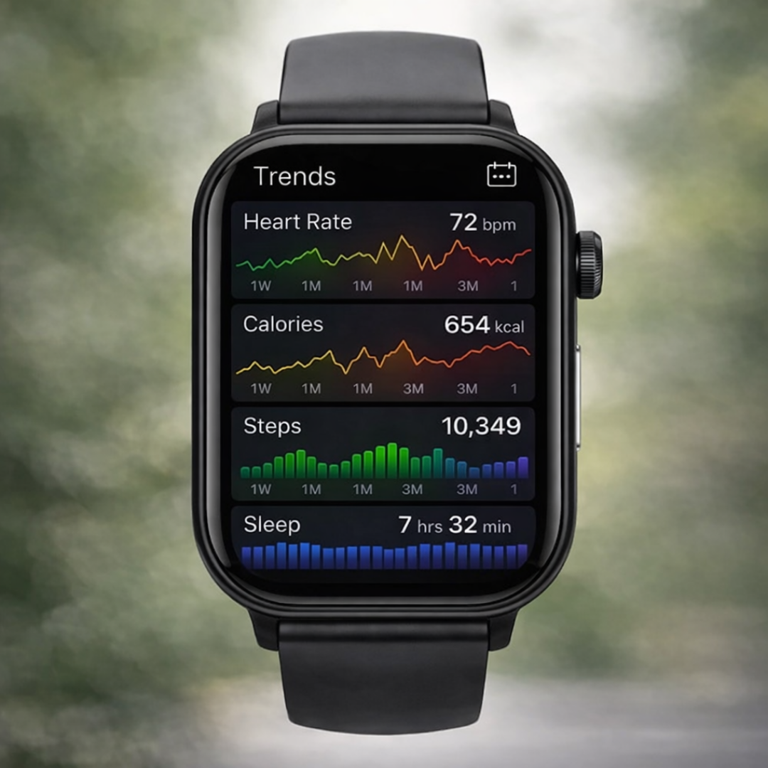 GlucoCare blood sugar health watch – For nutrition, metabolism & blood sugar trends in everyday life