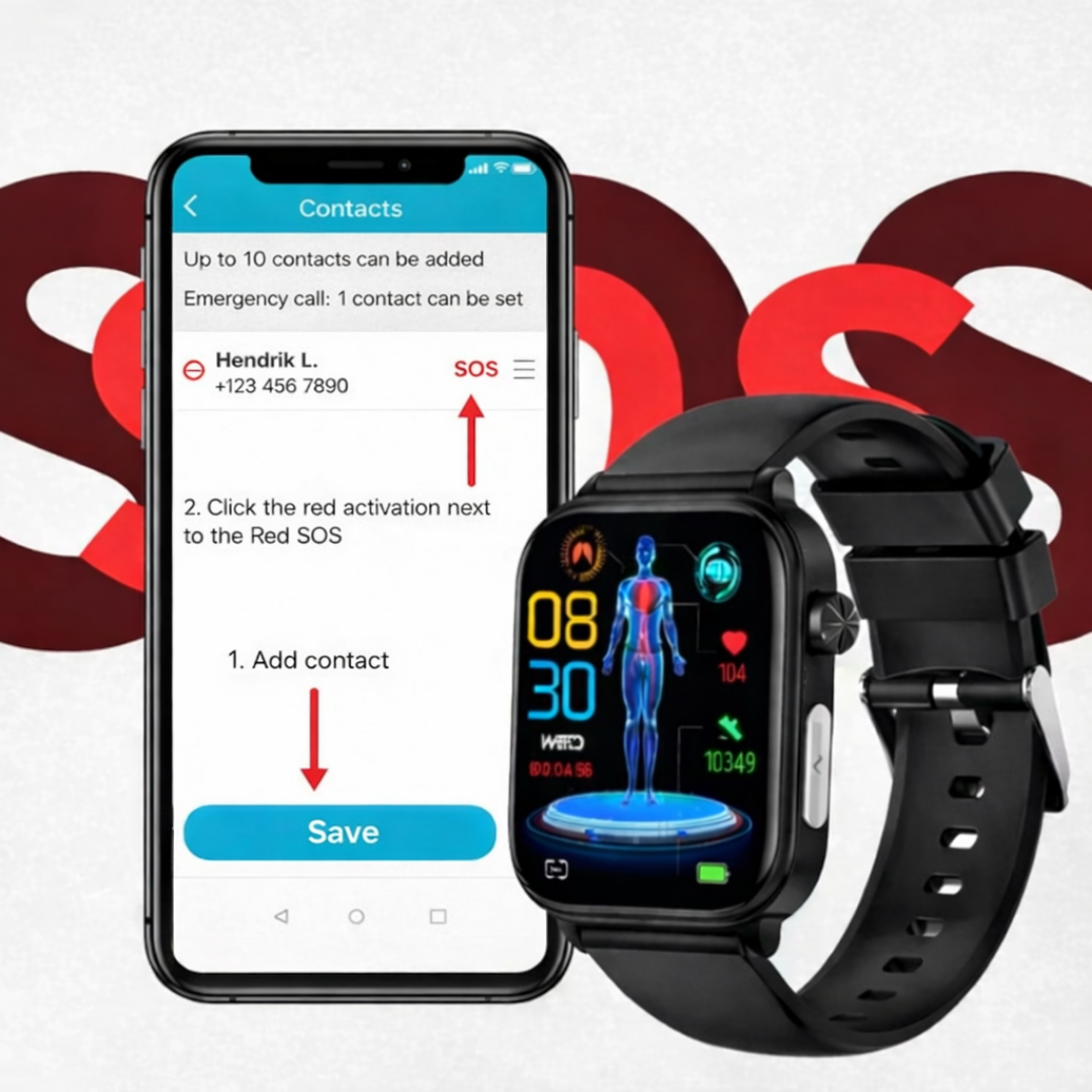 GlucoCare blood sugar health watch – For nutrition, metabolism & blood sugar trends in everyday life