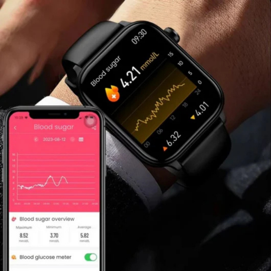 GlucoCare blood sugar health watch – For nutrition, metabolism & blood sugar trends in everyday life