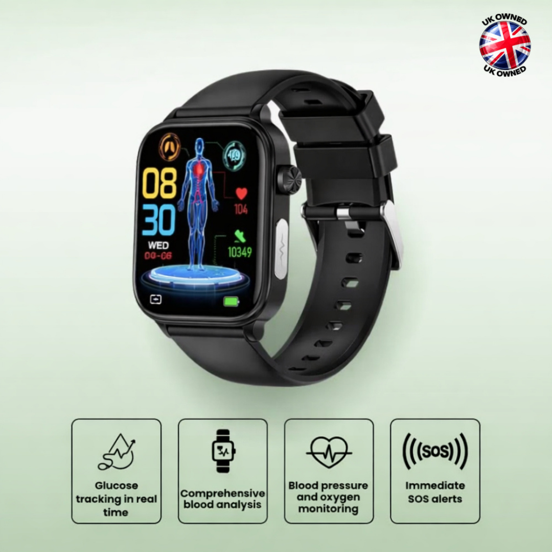 GlucoCare blood sugar health watch – For nutrition, metabolism & blood sugar trends in everyday life