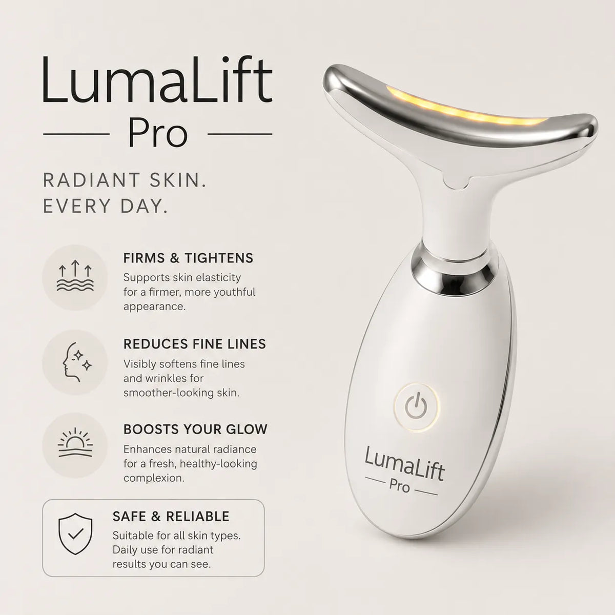 LumaLift Pro – 3-in-1 firming & massage device for face, arms & body